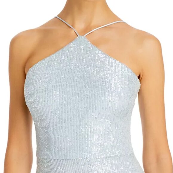 AQUA Cross Neck Sequin Gown - Picture 4 of 4